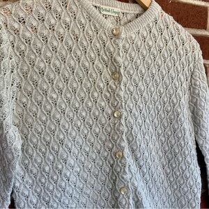 Vintage British Vogue Silver Eyelet Cardigan